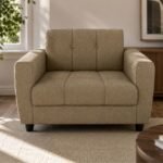 Enlay Sun Button Line 1 Seater Fabric Straight Armrest Sofa