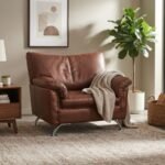 Enlay Earth Classic 1 Seater Leatherette Curved Armrest Sofa