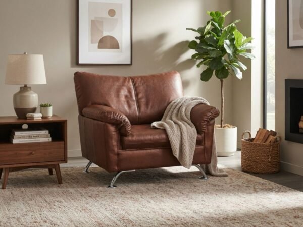 Enlay Earth Classic 1 Seater Leatherette Curved Armrest Sofa