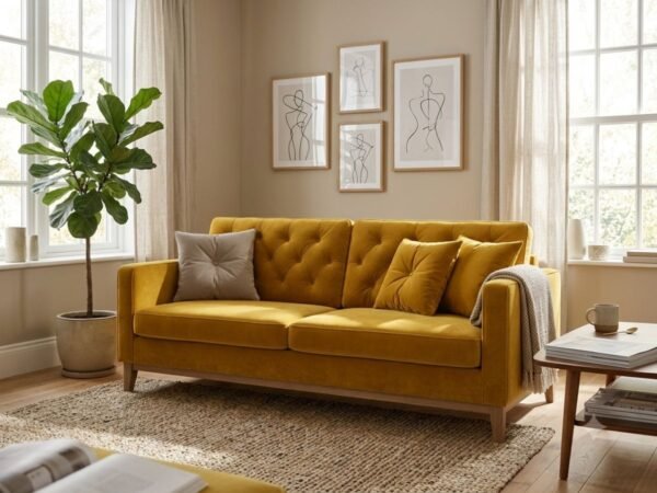 Enlay Jupiter Chesterfield 2 Seater Leatherette Straight Armrest Sofa