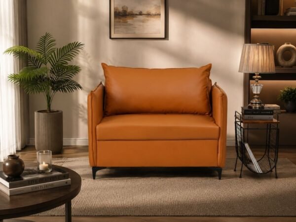 Enlay Earth Classic 2 Seater Leatherette Straight Armrest Sofa