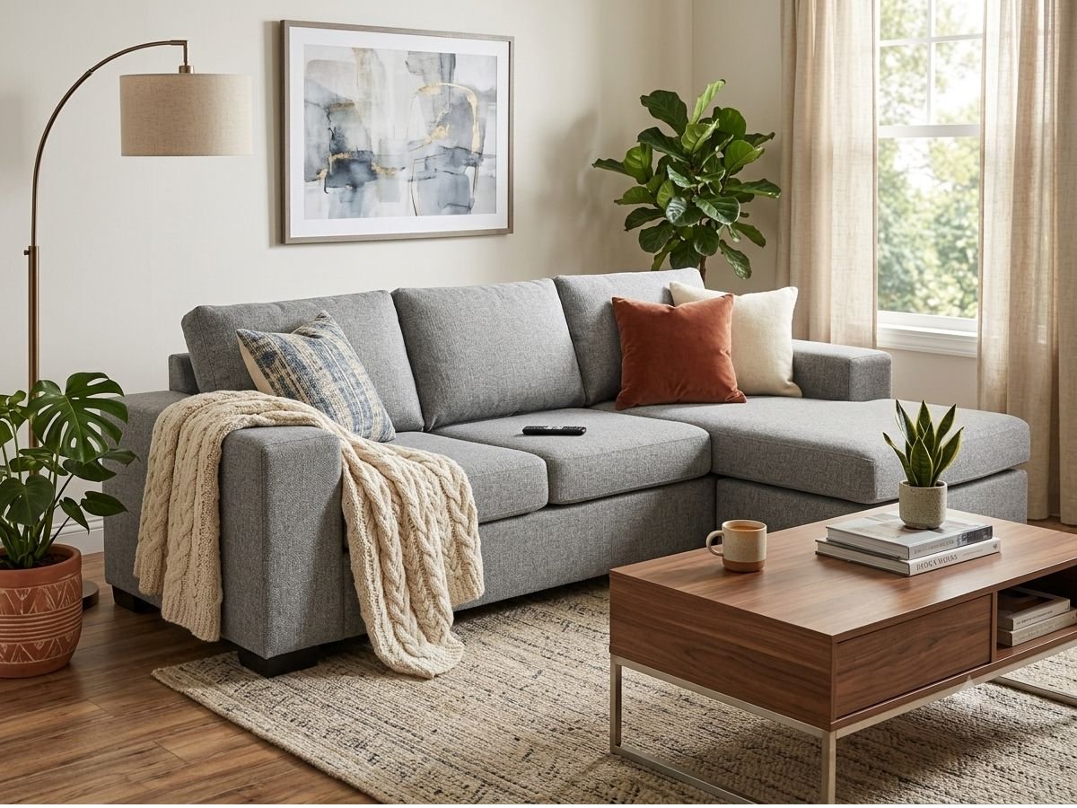 2+1 Seater Earth Classic Lounger Gray cover Enlay Earth Classic 2+1 Lounger Fabric Straight Armrest Sofa - Image 1