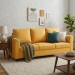Enlay Earth Classic 3 Seater Velvel Straight Armrest Sofa