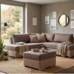 Enlay Earth Classic 3+1 L Shape Fabric Straight Armrest Sofa