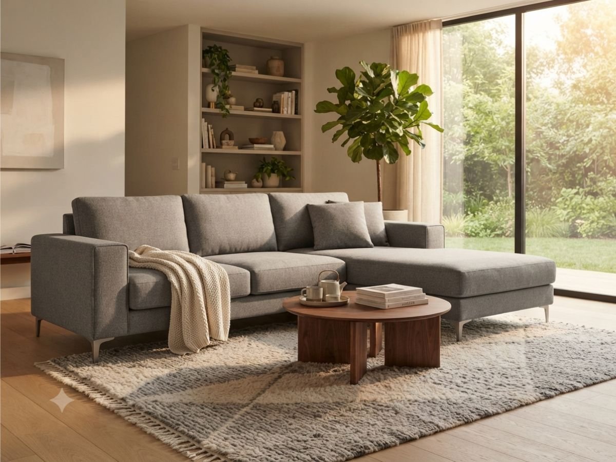 3+1 Seater Earth Classic Lounger Light Gray Cover Enlay Earth Classic 3+1 Lounger Fabric Straight Armrest Sofa - Image 1