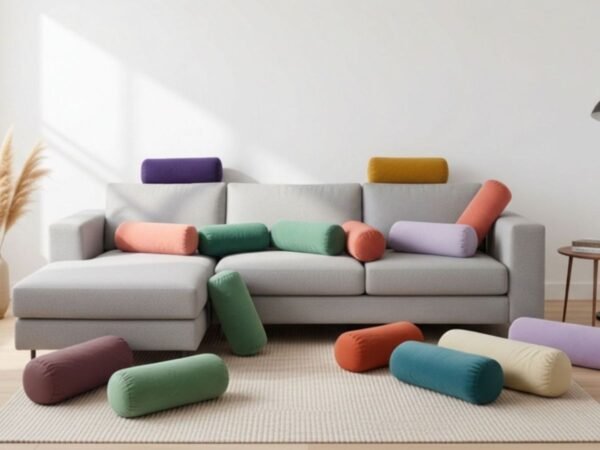 Enlay White Plain Microfiber Bolster