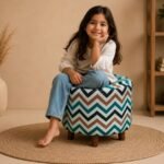 Enlay Round Printed Pouffe